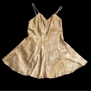 Vintage Shiny/Metallic Gold Slip Dress